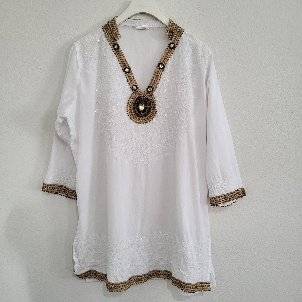 Moda-Om White Tunic SZ M